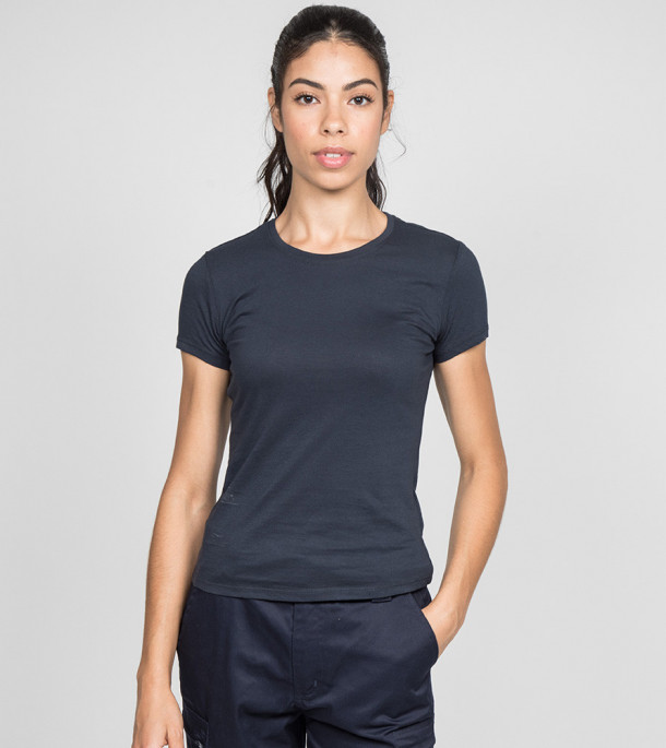 tee-shirt femme bio personnalisable manches courtes marine