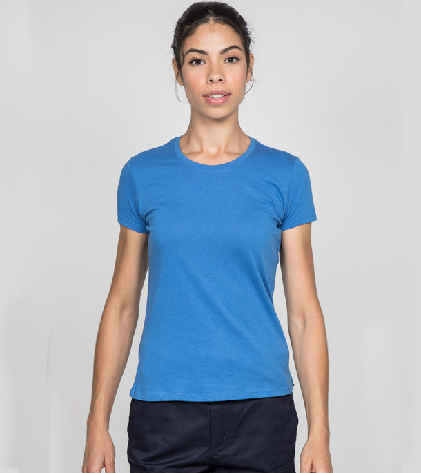 tee-shirt femme bio personnalisable manches courtes bleu royal