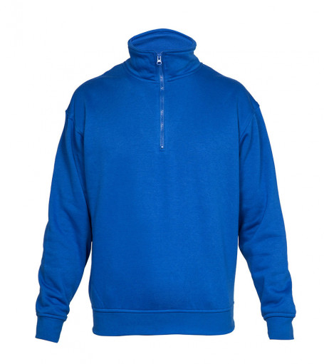 sweat-shirt personnalisable col zippé bleu royal