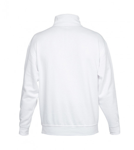 sweat-shirt personnalisable col zippé blanc