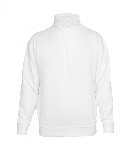 sweat-shirt personnalisable col zippé blanc